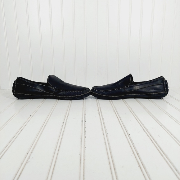 Banana Republic Grey Leather Moc Toe Slip On Loafers D889 - Picture 7 of 11